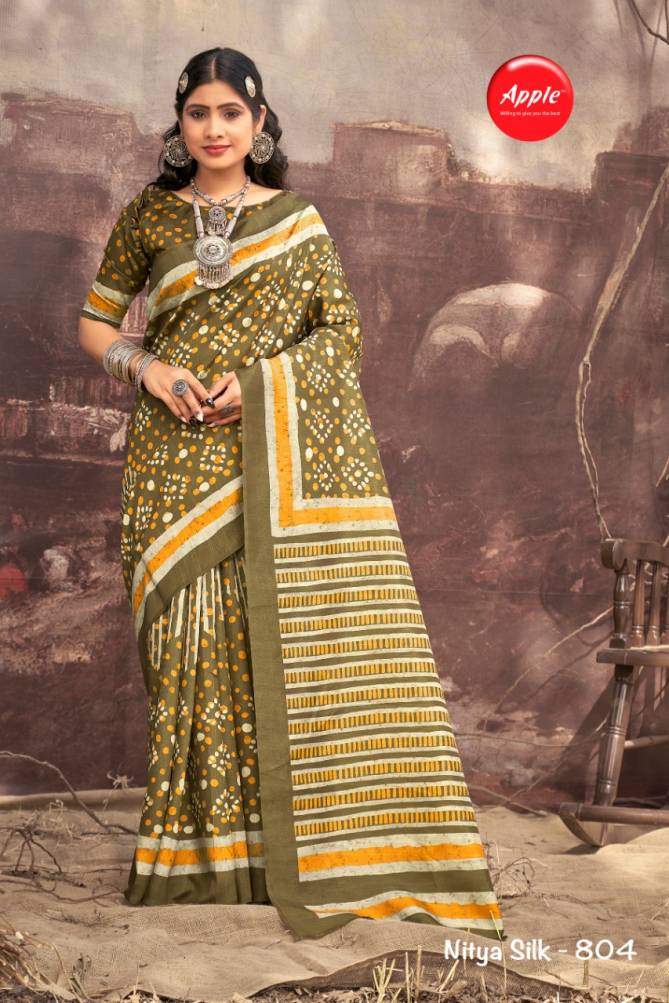 Apple Nitya Silk 8 Bhagalpuri Silk Printed Fancy Wear Saree Collection